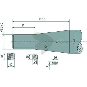 Bale spear tapered nut Kverneland M30X2