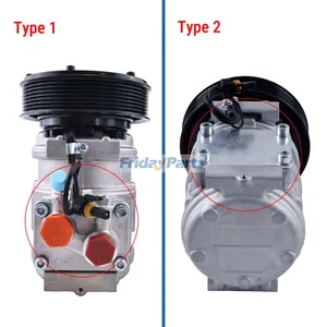 12V 8PK 10PA17C A/C Compressor 447200-4930 447200-4932 447200-5031 for John Deere Tractor 5310N 5410 5420 5510 5525 6403 6603 7200 7400 7720 7820 8100 8120 8210 — 2