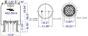 Dayton Parts 452-5514L Air Spring — 2