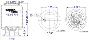 Dayton Parts 452-5710L Air Spring — 5