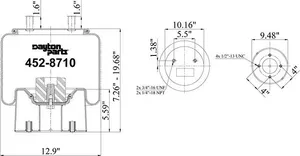 Dayton Parts 452-8710 Air Spring - Rolling Lobe — 2
