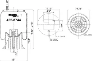 Dayton Parts 452-8744L Air Spring — 5