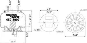 Dayton Parts 452-8997L Air Spring — 2