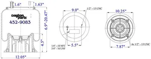 Dayton Parts 452-9083 Air Spring - Rolling Lobe — 5