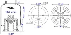 Dayton Parts 452-9101L Air Spring — 5