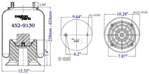 Dayton Parts 452-9130 Air Spring - Rolling Lobe — 5