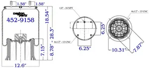 Dayton Parts 452-9158 Air Spring - Rolling Lobe — 6