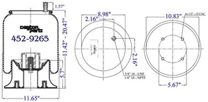 Dayton Parts 452-9265L Air Spring — 5