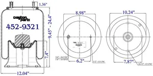 Dayton Parts 452-9321L Air Spring — 5