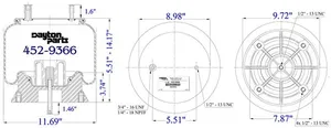 Dayton Parts 452-9366L Air Spring — 5