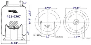 Dayton Parts 452-9367 Air Spring - Rolling Lobe — 5