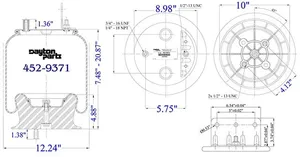 Dayton Parts 452-9371 Air Spring - Rolling Lobe — 5