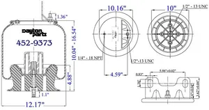 Dayton Parts 452-9373L Air Spring — 5