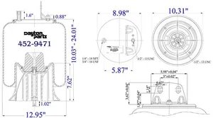 Dayton Parts 452-9471L Air Spring — 5
