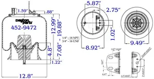 Dayton Parts 452-9472L Air Spring — 5
