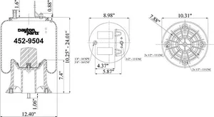 Dayton Parts 452-9504 Air Spring - Rolling Lobe — 5