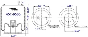 Dayton Parts 452-9580L Air Spring — 5