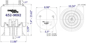 Dayton Parts 452-9626L Air Spring — 5