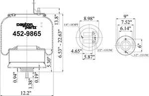 Dayton Parts 452-9865 Air Spring - Rolling Lobe — 5