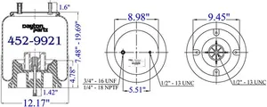 Dayton Parts 452-9921 Air Spring - Rolling Lobe — 2