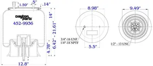 Dayton Parts 452-9936 Air Spring - Rolling Lobe — 5