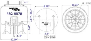 Dayton Parts 452-9978 Air Spring - Rolling Lobe — 5
