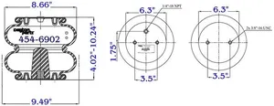 Dayton Parts 454-6902L Air Spring — 5