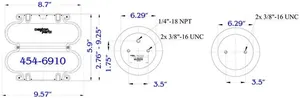 Dayton Parts 454-6910 Air Spring - Double Convoluted — 5