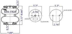 Dayton Parts 454-7325 Air Spring - Double Convoluted — 5