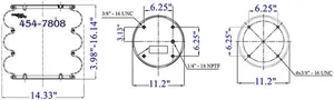 Dayton Parts 454-7808 Air Spring - Tripple Convoluted — 5