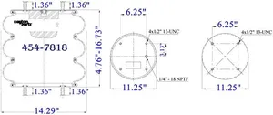 Dayton Parts 454-7818 Air Spring - Tripple Convoluted — 5