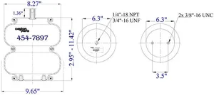 Dayton Parts 454-7897 Air Spring - Double Convoluted — 2