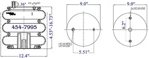 Dayton Parts 454-7995 Air Spring - Tripple Convoluted — 5