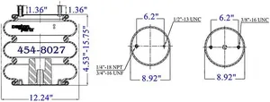 Dayton Parts 454-8027 Air Spring - Tripple Convoluted — 5