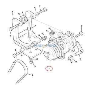 SD7H15 12V A/C Compressor 477/42400 for JCB Tractor FASTRAC 2115 2125 2135 2150 3220 3185 3190 2125ABS 8250 — 7
