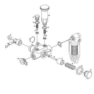 CAV BFP/K22 and DFP lift pump glass bowl pre-filter assembly — 3