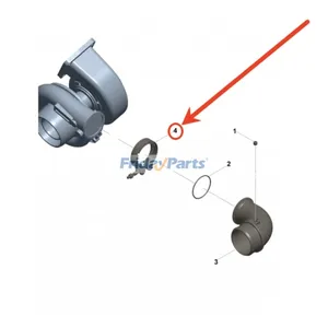 V-Band Clamp 4898590 for Cummins Engine 4B3.9 6B5.9 B3.3 B3.9 QSF3.8 Hyundai Forklift 50D-9 Loader HL730-7A HL730TM-9 — 2