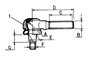 Tie rod end / Rotule de bielle D27 M24x1.5 PAD — 3
