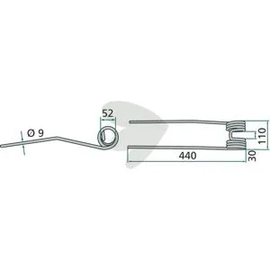 Rake tine Galfré 440 mm