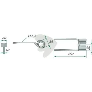 Pick-up pin 160 mm Kemper, Schuitemaker