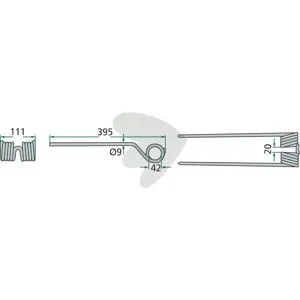 Rake tine PZ (Kverneland) 395 mm