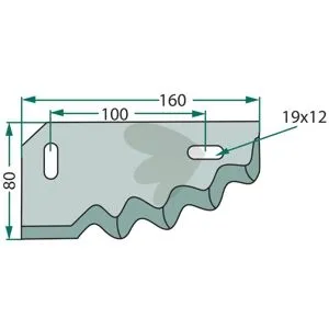 Knife for feed wagon left - 70-115