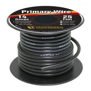 #55246 BLACK 14GA PRIMARY WIRE, 500FT ROLL W/ SPOOL