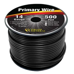 #55246 BLACK 14GA PRIMARY WIRE, 500FT ROLL W/ SPOOL — 2