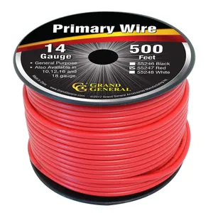 #55247 RED 14GA PRIMARY WIRE, 500FT ROLL W/ SPOOL — 2