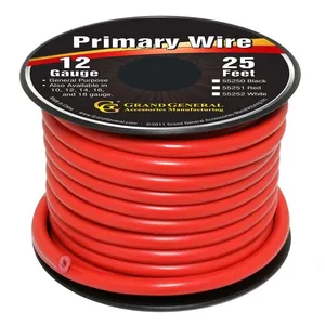 #55251 RED 12GA PRIMARY WIRE, 25FT ROLL W/ SPOOL