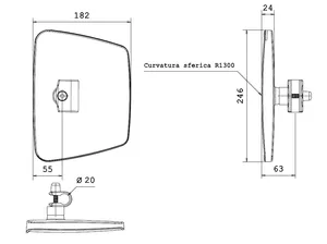 Ama 55428 – Coppa trattori completa specchio 182×246 mmm — 2