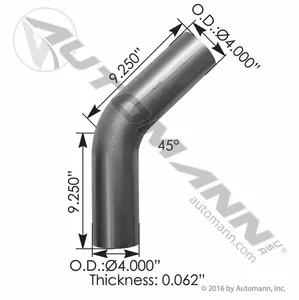 562.U4445S9A Exhaust Elbow 45 Deg 4in OD-OD