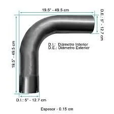 562.U4590E20A Exhaust Elbow 90 Deg 5in ID-OD