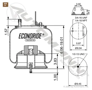 Automann 566.ER8184 Econoride Rolling Lobe Air Spring – Neway RL228 / KL230 Suspension — 2